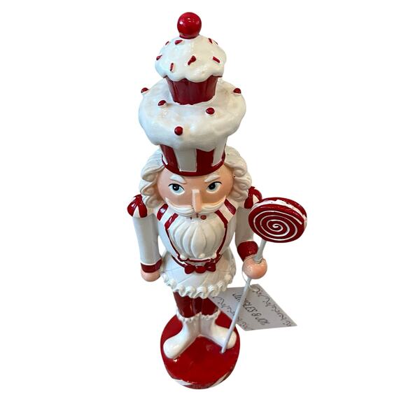 Jingles & Joy Red White Cupcake Peppermint Candy 14in Christmas NUTCRACKER New - Picture 4 of 16